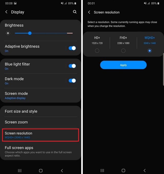 samsung s10 5g screen resolution